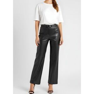 SIMKHAI Mackenzie Vegan Leather Pants, Black, 8 (US)